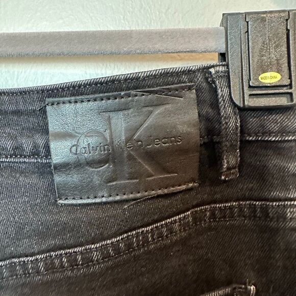 Calvin Klein Black Denim Mini Skirt M Stretch - Picture 5 of 10